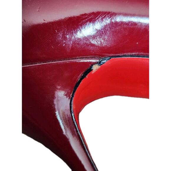 Christian Louboutin Yoyo red Patent Peep Toe Stiletto Pumps Size 39 No Box - Picture 8 of 10